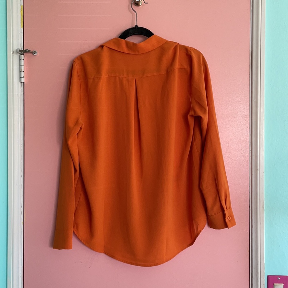 Dark Orange Button Down With Collar - image 2